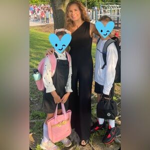 Abercrombie black one shoulder jumpsuit